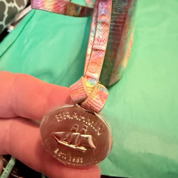 Colorful Crocodile Embossed Women's Bag and Wallet Set by Brahmin - Picture 4 of 13